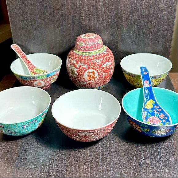 Vintage Famille Verte Jingdezhen Rice Bowl - Picture 6 of 6